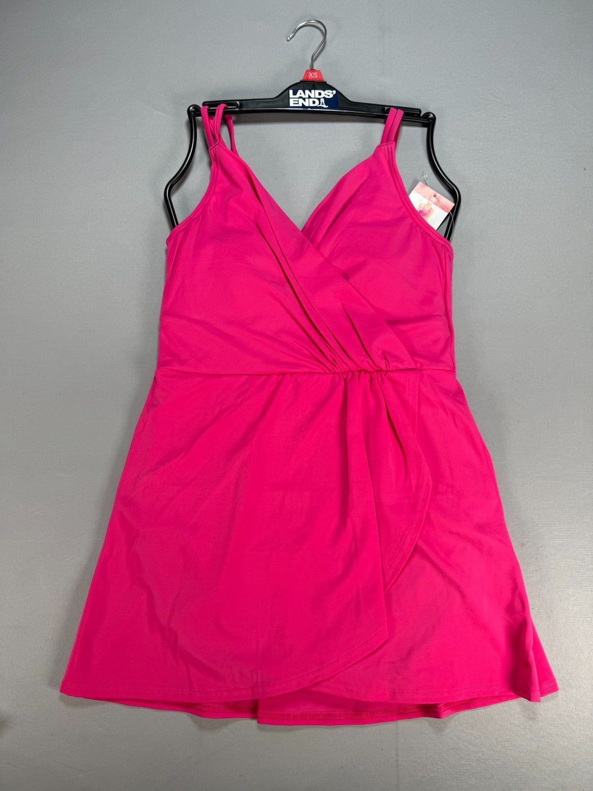 Land's End Adjustable Strap Pull On-Swim Dress Women's XS Pink Sleeveless Preppy