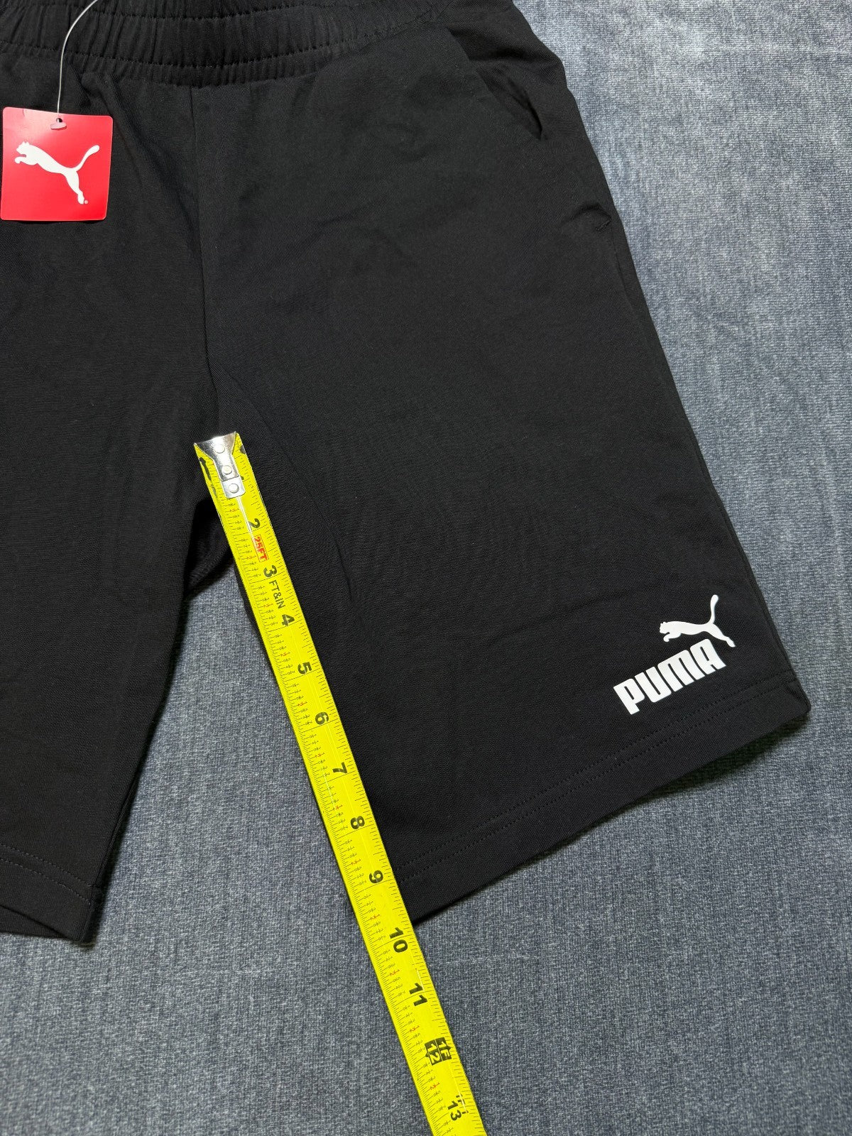 NWT PUMA Essential Jersey Shorts Men’s Large Black Elastic Waist Lightweight