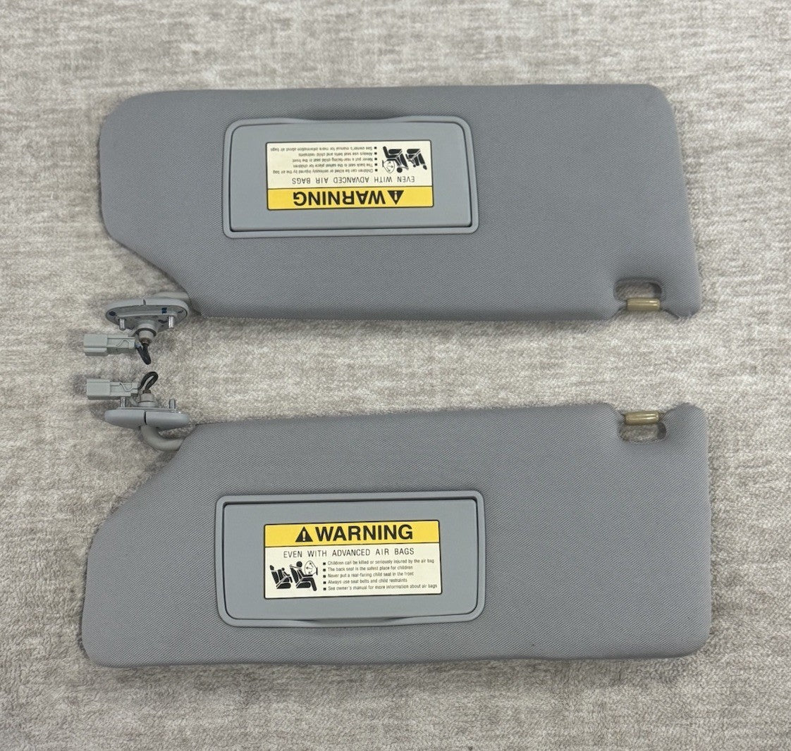 2005-2010 HONDA ODYSSEY SUN VISORS SUNVISORS PAIR SET RH LH ILLUMINATED GRAY OEM