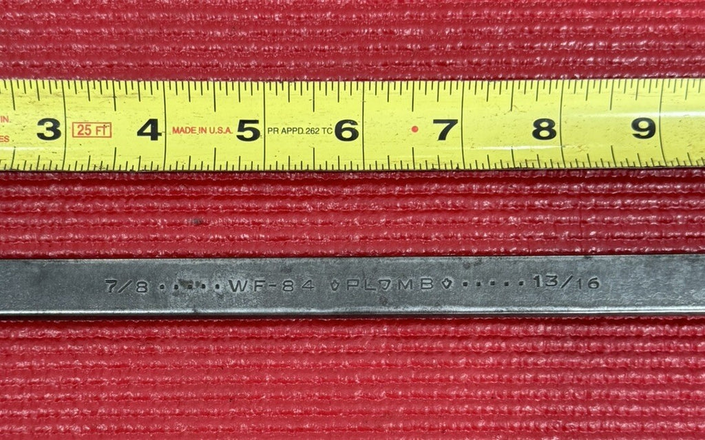 Plumb Vintage WF-84, 7/8" x 13/16" 12-point Double Box Wrench Made in USA