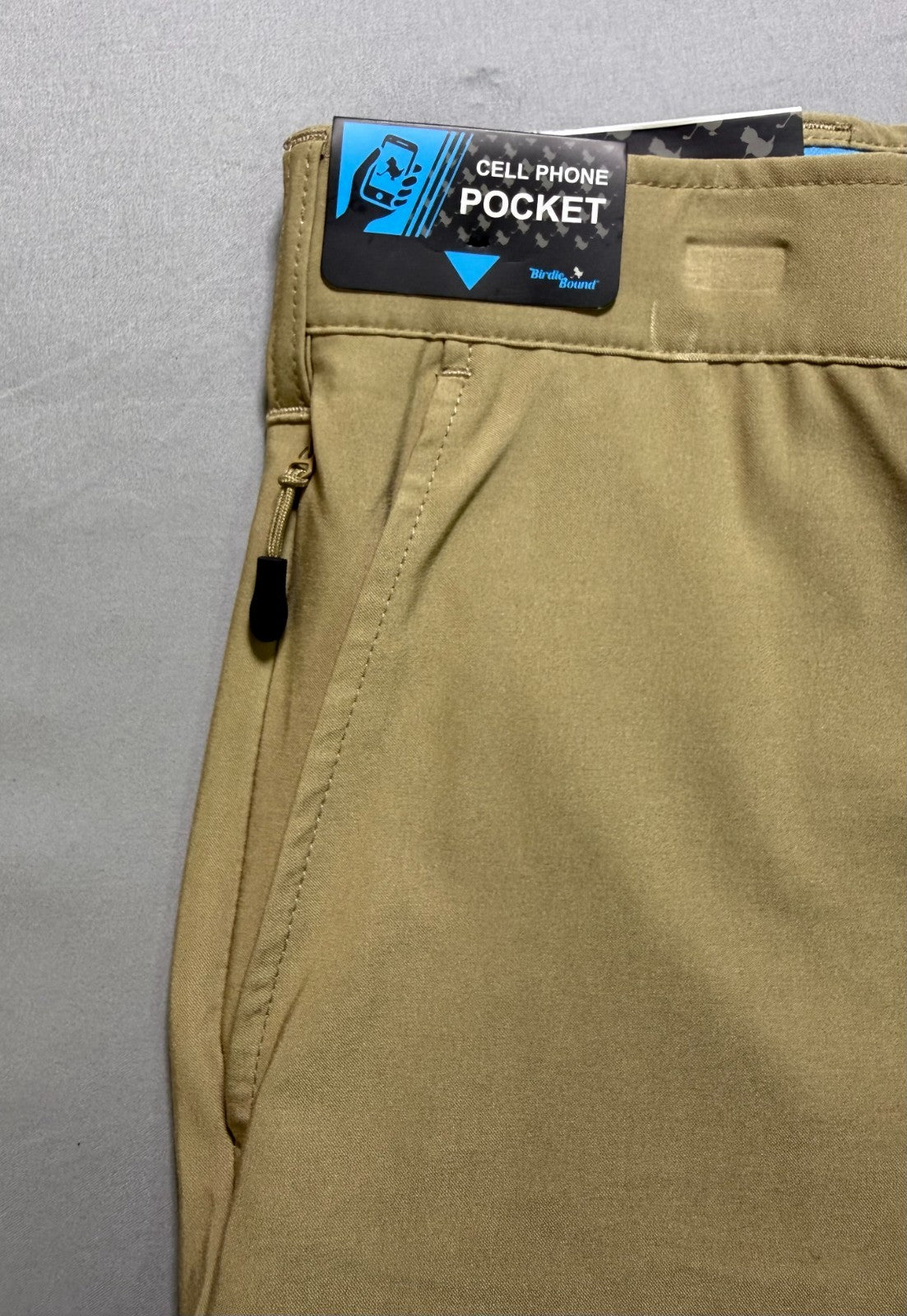 Birdie Bound Regular Fit Golf Pants Men's 40x30 Beige Straight Leg Performance