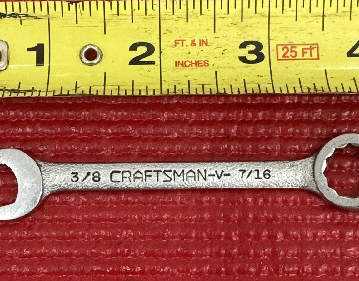 Craftsman V series 3/8" x 7/16", 4"long Short Combination Wrench 12 PT Made USA