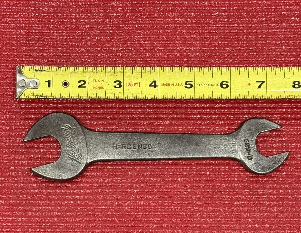 Vintage Herbrand Tools Hardened 629-D, SAE 3/8" x 1/2" Open End Wrench Made USA