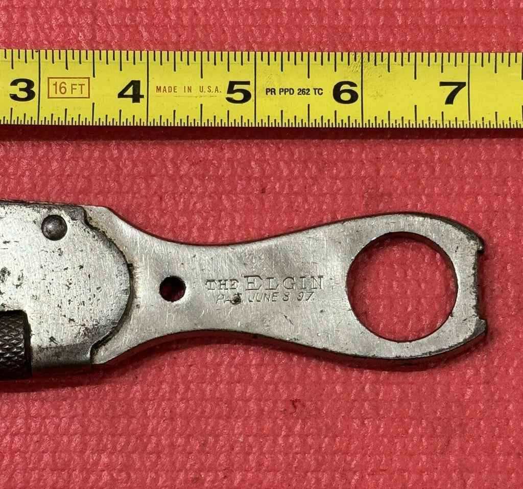 ELGIN RARE ADJUSTABLE ALLIGATOR WRENCH CARL GOPPETT PAT JUNE 1897 VERY RARE