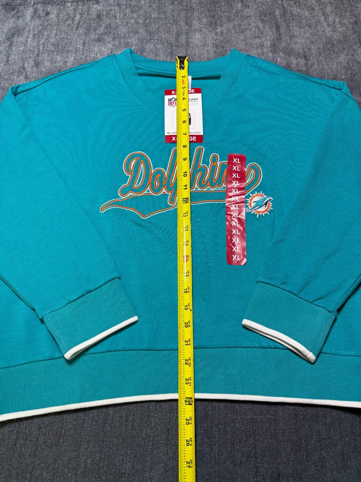 NWT NFL Miami Dolphins Pullover Sweatshirt Women's XL Blue Long Sleeve Sports