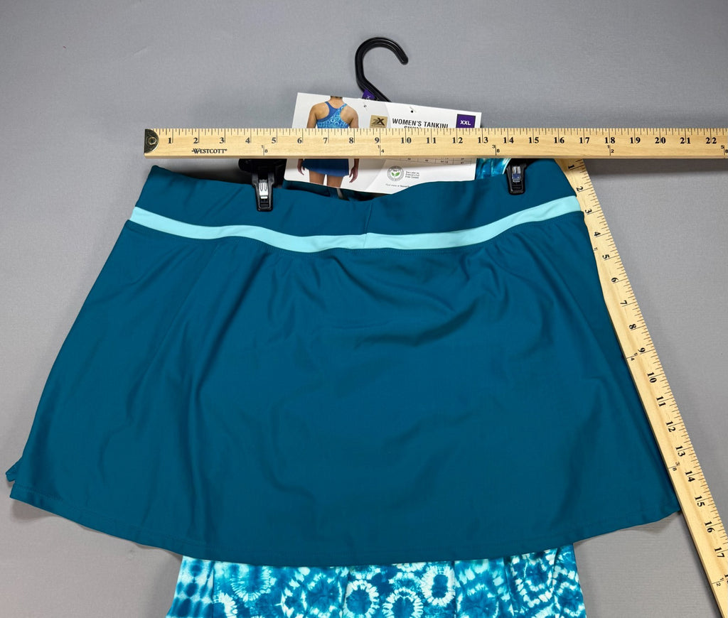 NWT Zeroxposur Highline Tankini Swim Set Women's 2XL Turquoise Beach Lightweight