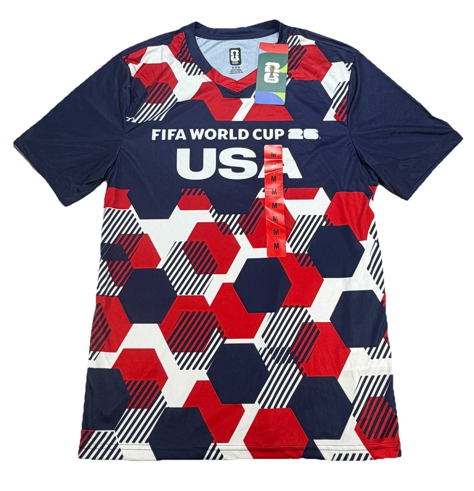 2026 FIFA World Cup USA Soccer Jersey M Home Fan Version Hexagon Shirt Official