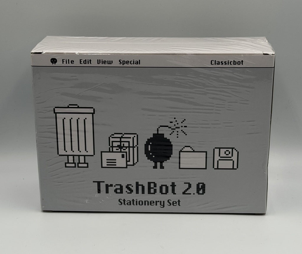 Trashbot 2.0 Stationery Set Retro Desk Organizer Classic Bot & Whiteboard NEW