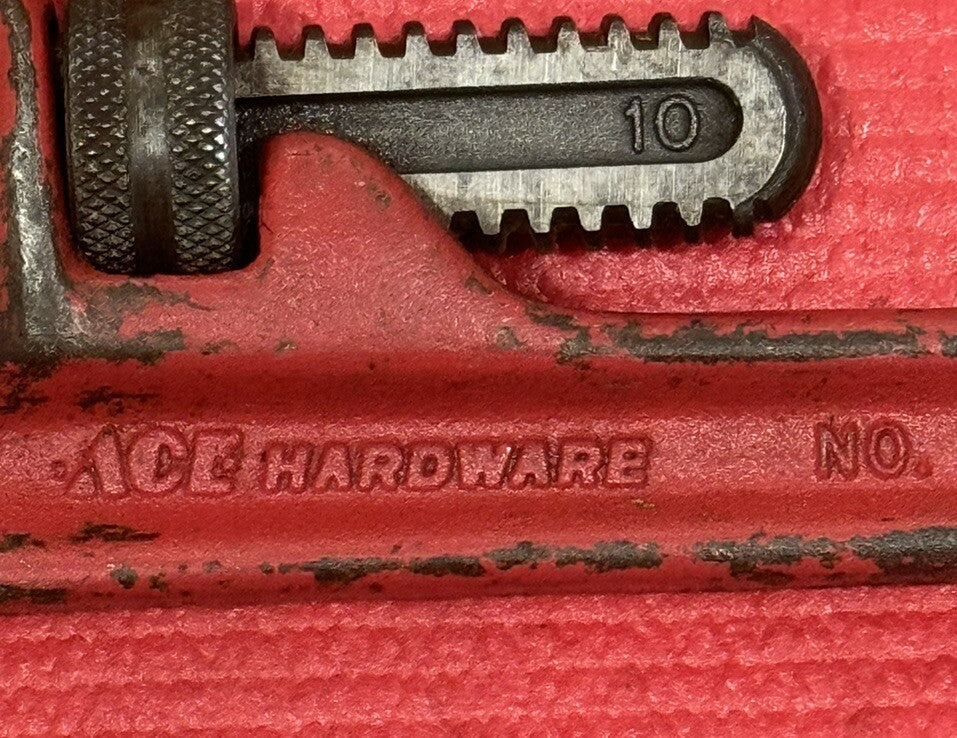 ACE Hardware Tools 10” Pipe Wrench 24525 Heavy Duty Made In USA