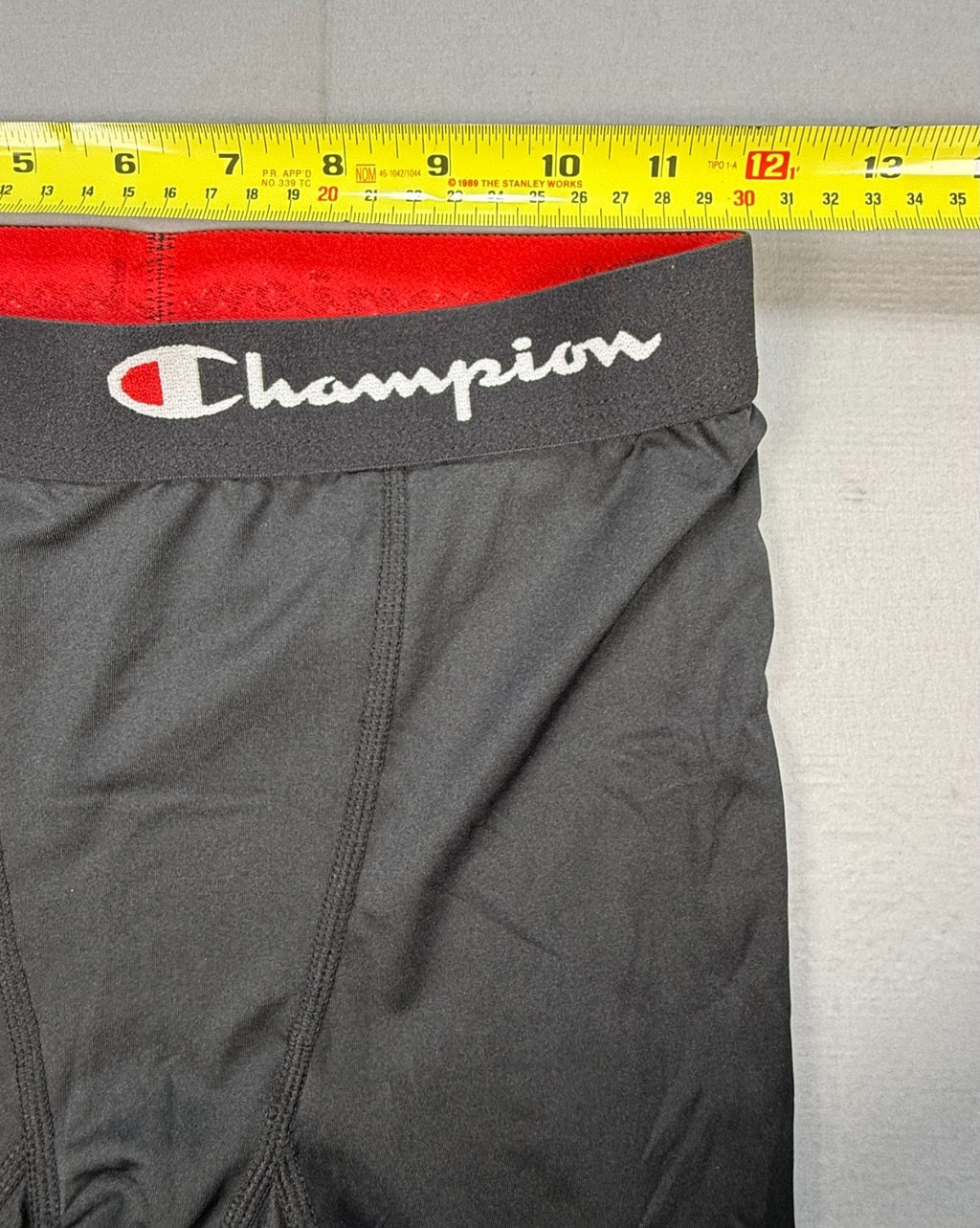Champion Compression Leggings Men's XL Black Logo Waistband Stretch Athleisure