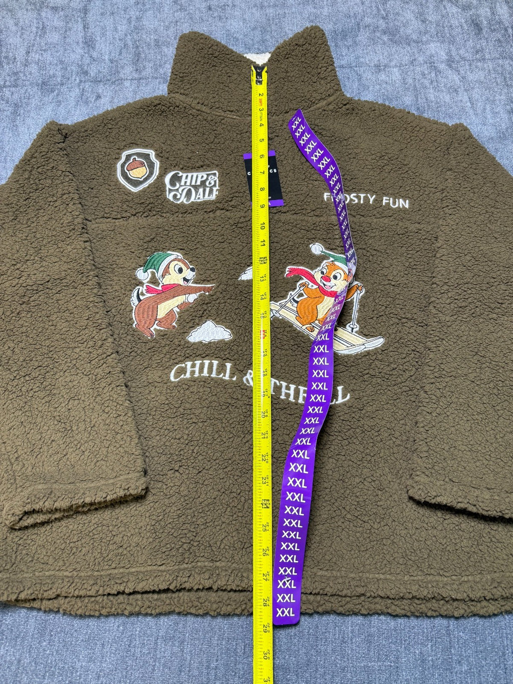 Disney Chip N Dale Freeze Sherpa Fleece Soft Mock Neck Pullover Women's 2XL
