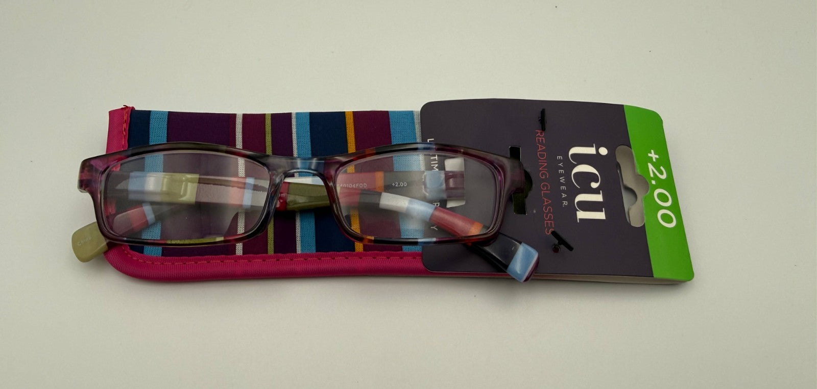 ICU Eyewear Women's Reading Glasses +2.0 Magnification Multicolor Tortoise Frame