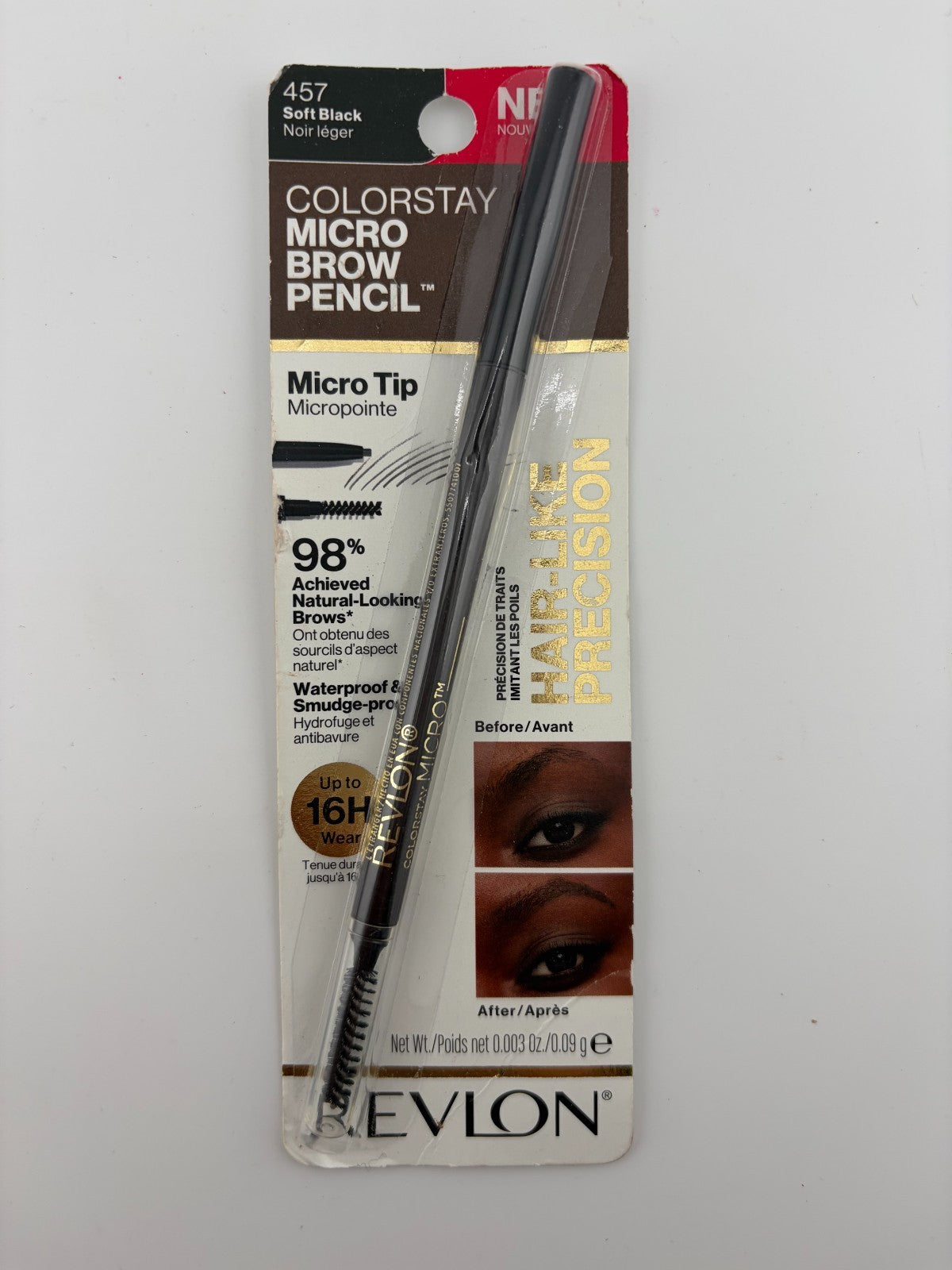 Revlon ColorStay Micro Waterproof & Long Wearing Eyebrow Pencil #457 Soft Black
