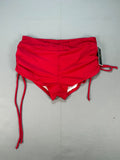SherryDC High Waisted Swim Short Womens Large Red Adjustable Bikini Bottom