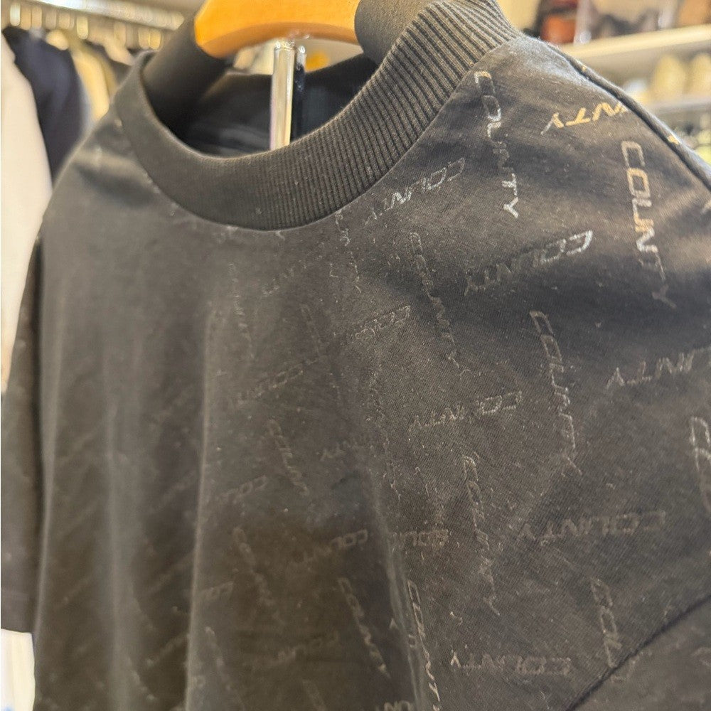 Marcelo Burlon All over gloss logo Black on black Shirt size XS