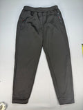 Men's Athletic Joggers Large Black Zipper Pockets Gym Track Pants 100% Polyester