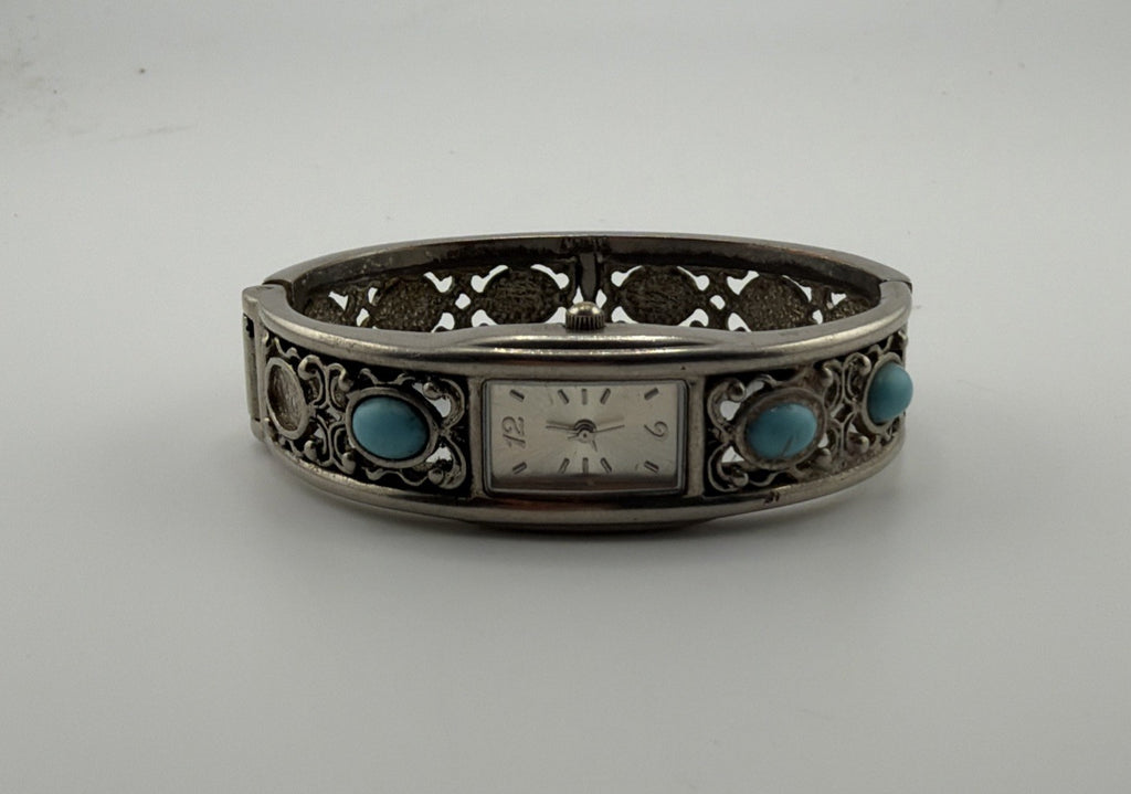 Vintage Women’s Watch FY1225 FMD Turquoise And Silver Tone Bracelet Watch