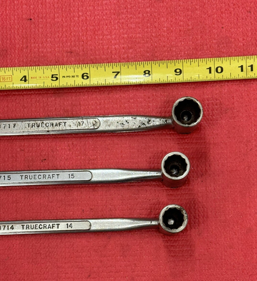 Vintage Truecraft tools 3PC B714, B715, B717 Flex Socket Combo Wrench Metric Set