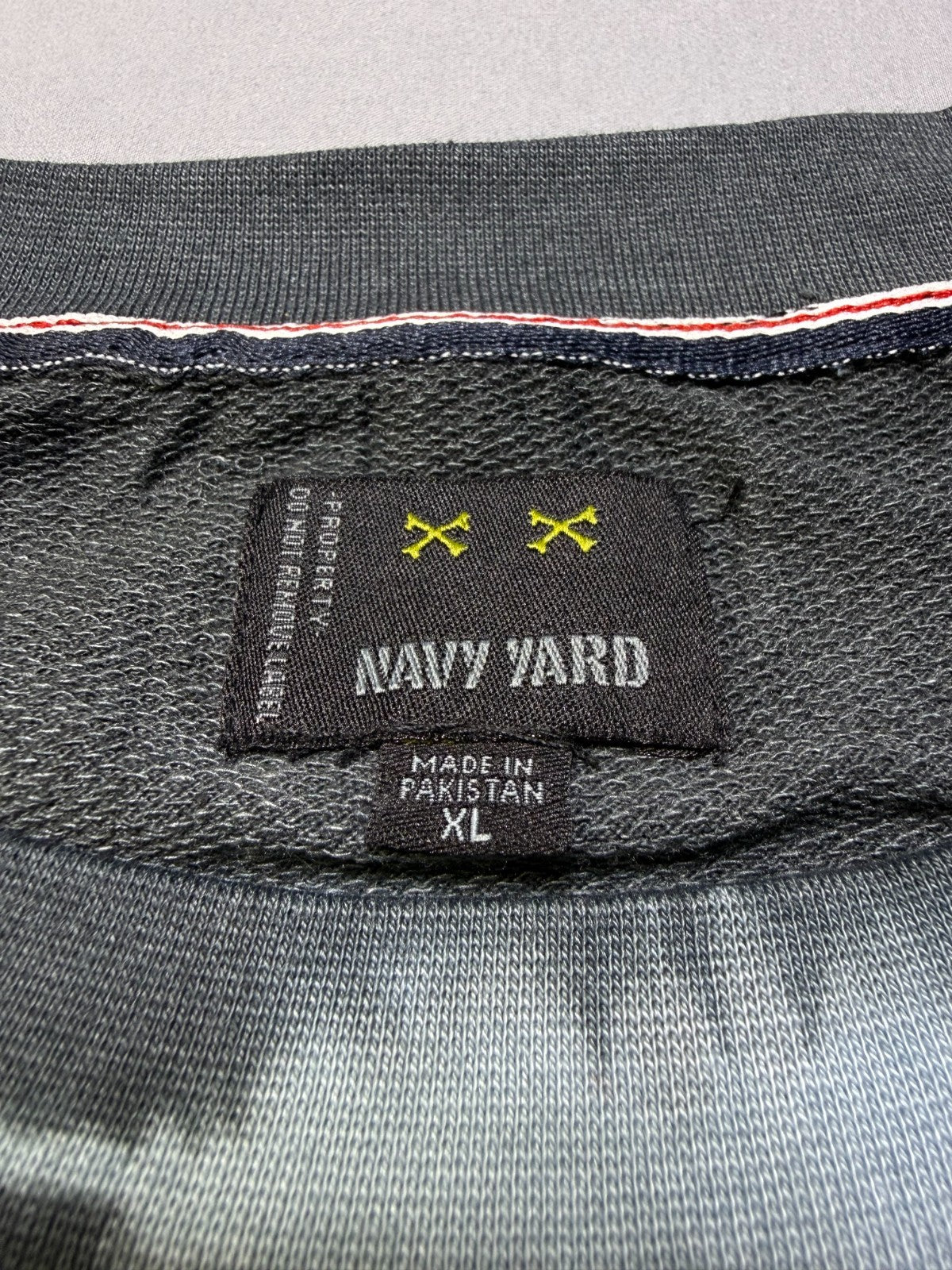 NWT Navy Yard Tie Dye Crew Neck Sweatshirt Men's X-Large Gray Black Long Sleeve