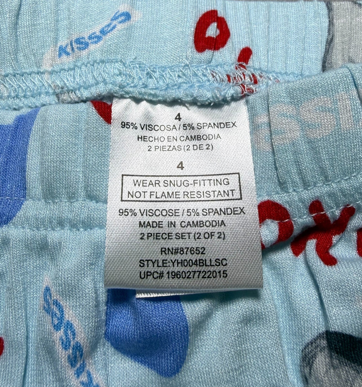 NWOT Hershey's Kisses Character Valentines Adorable 2-Piece Pajamas Kids 4 Blue
