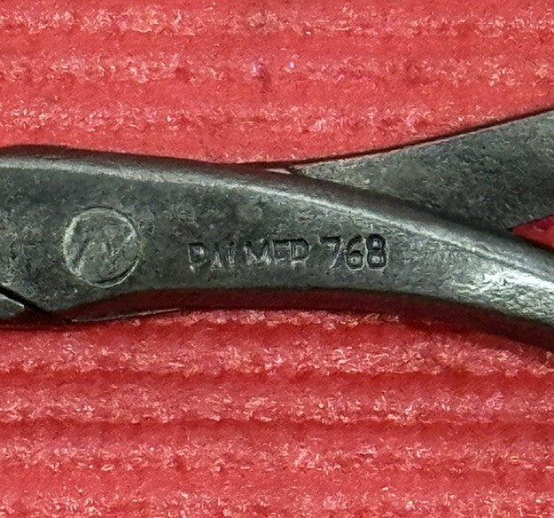 VINTAGE PALMER TOOLS 768  8” LONG DUCK BILL PLIERS MADE IN USA RARE