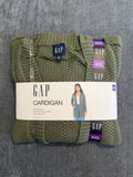 NWT Gap Long Sleeve Open Cardigan Women's 2XL Olive Green Front Pockets Winter