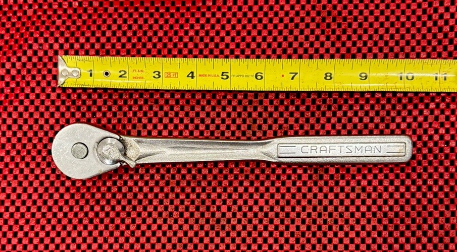 Vintage Craftsman -V-44985 10"Long  1/2" Drive Quick Release Ratchet Made In USA