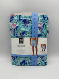 NWT Member's Mark Resort Swim Trunks Men Large Blue Flamingo Lined 4-Way Stretch