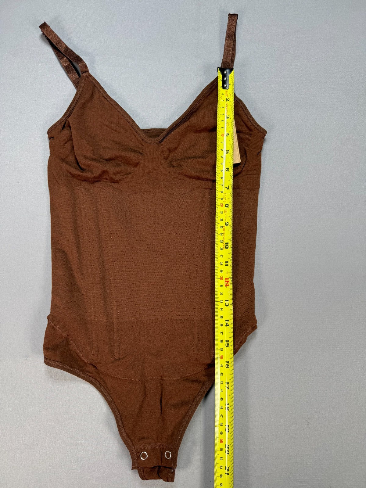 NWT SHAPELLX Thong Shaper Bodysuit Women's XL/XXL Brown Stretch Tummy Control