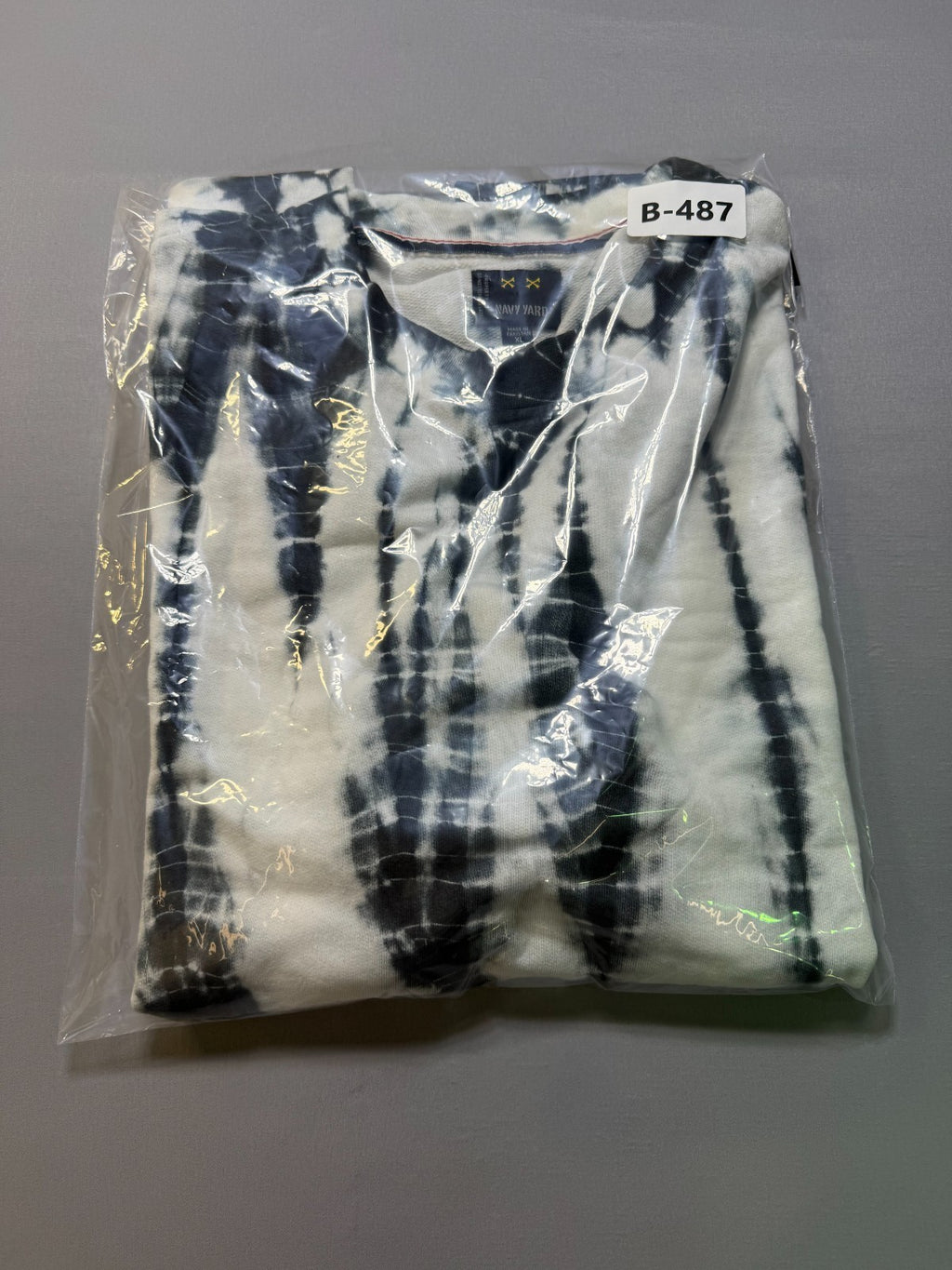 NWT Navy Yard Tie Dye Crew Neck Sweatshirt Men's X-Large Cream Black Long Sleeve
