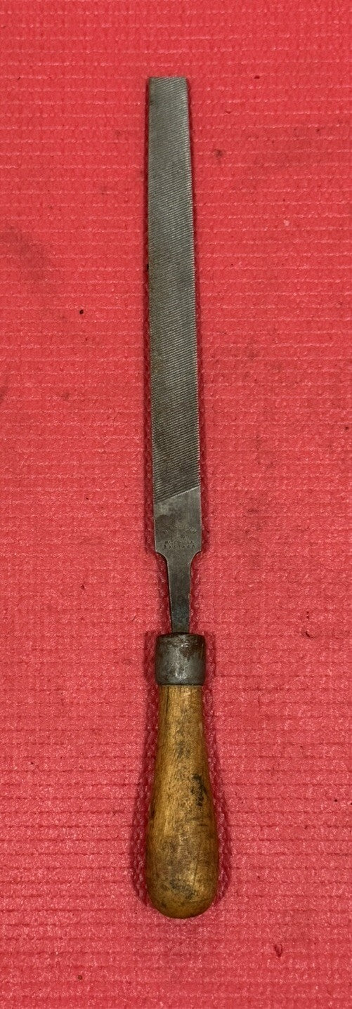 Vintage Nicholson Bastard File 10" W/ Wood Handle Made in USA