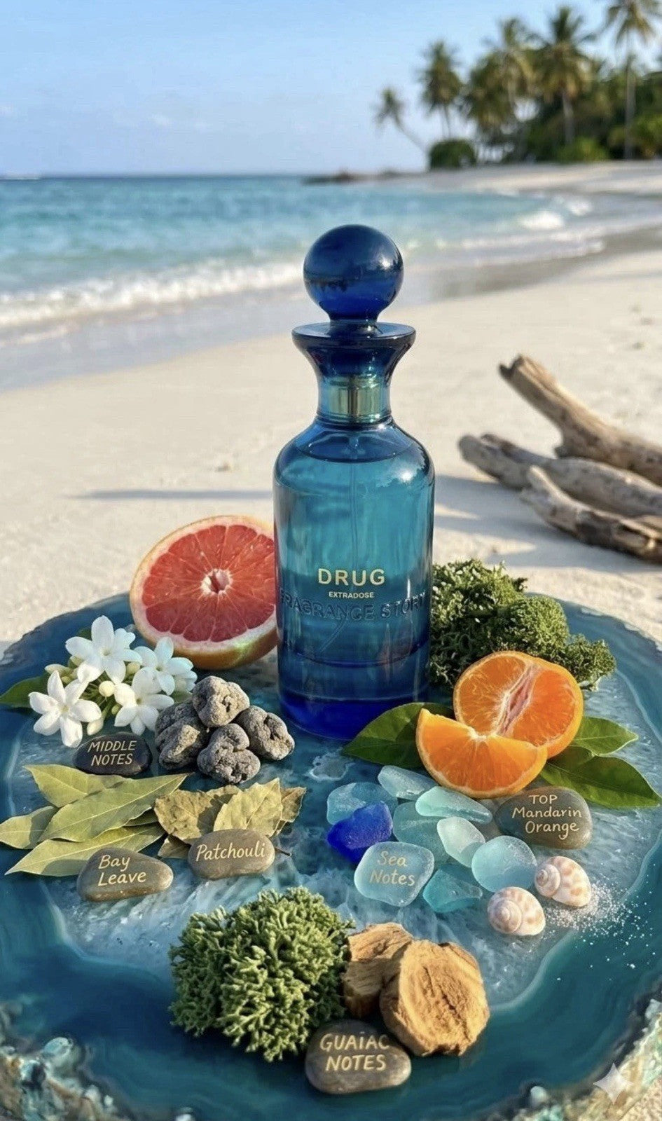 FRAGRANCE STORY Drug Eau de Parfum for Men  3.4FL OZ Citrus Marine NEW IN BOX