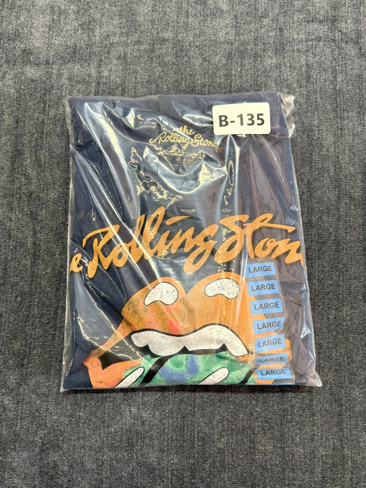 NWT The Rolling Stone Graphic Print T-Shirt Women Large Blue Casual 100% Cotton