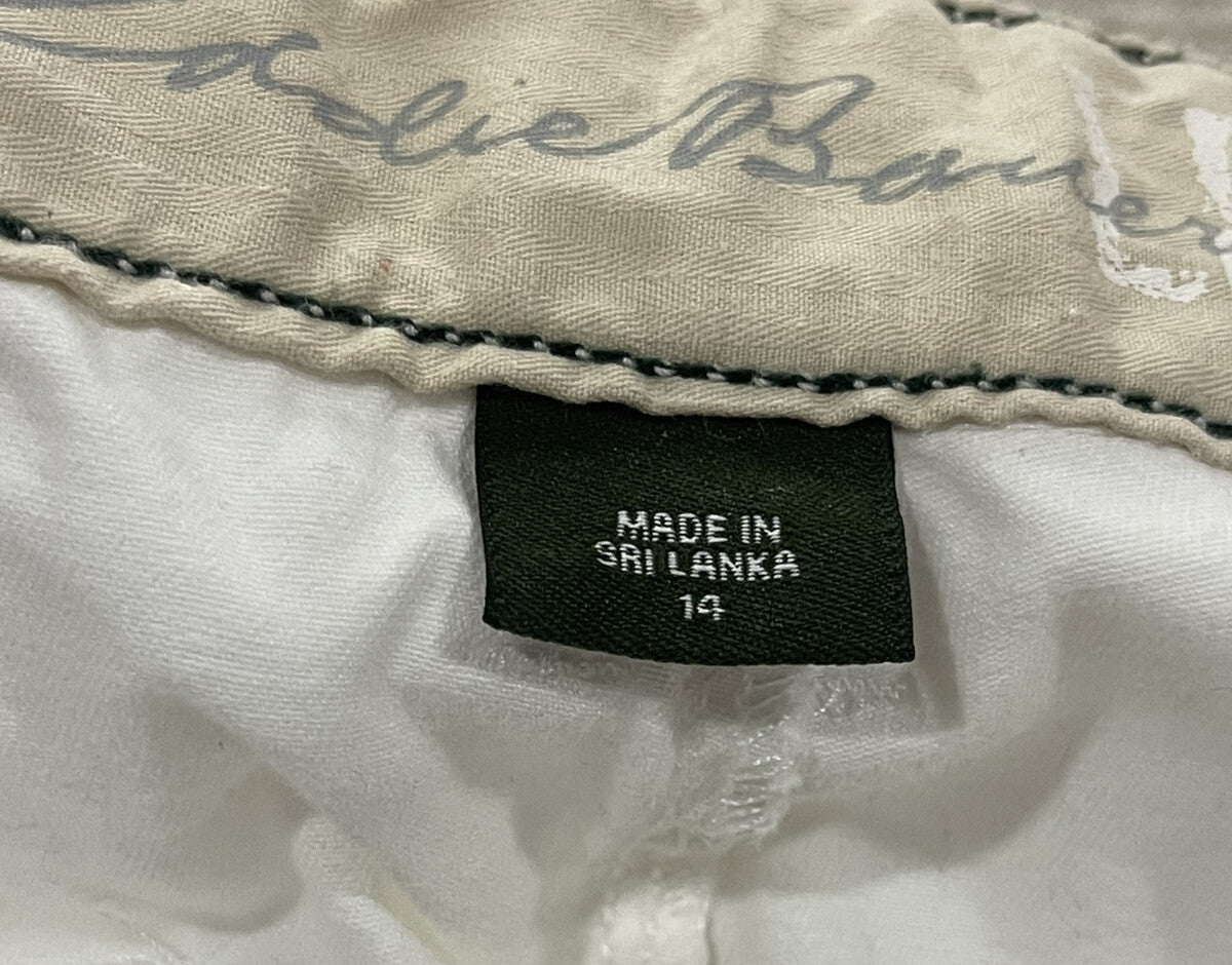 Eddie Bauer Womens Legend Wash Capri Pants Size 14 White Cotton