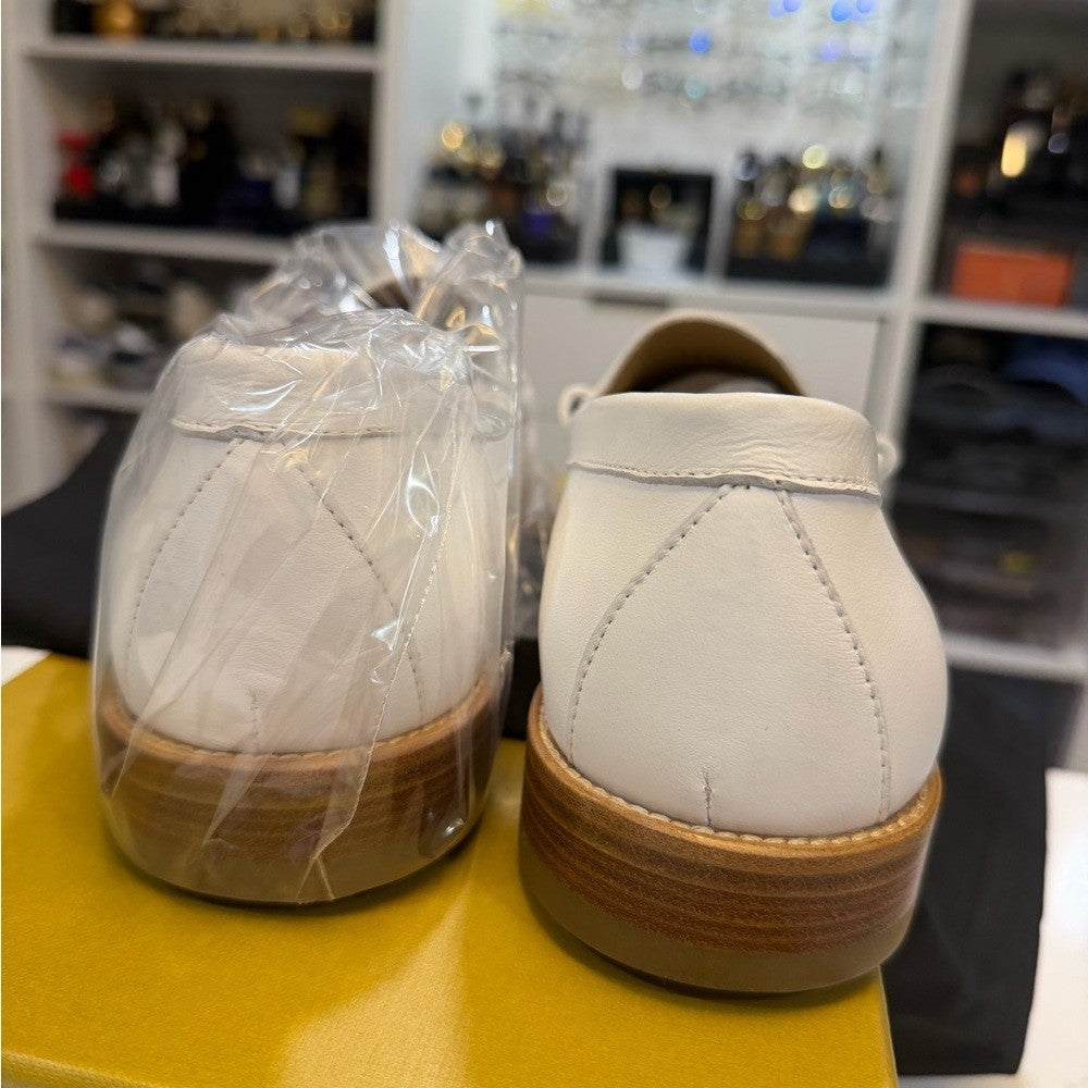 Rhude Classic White Leather Loafers