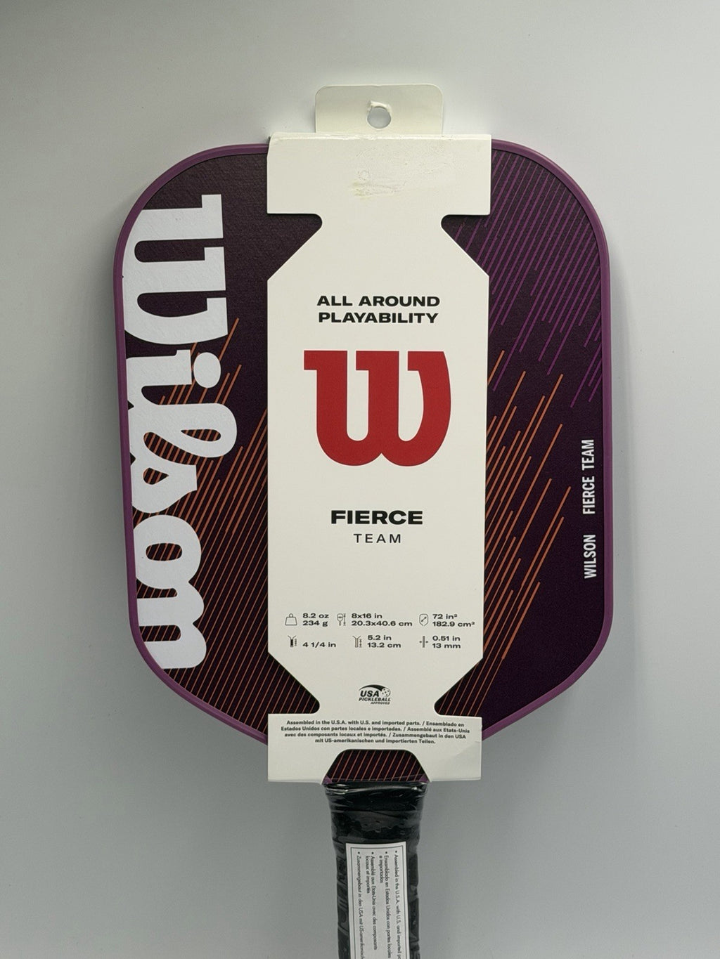 New Wilson Fierce Team Pickleball Paddle All Around Playability Purple Racket