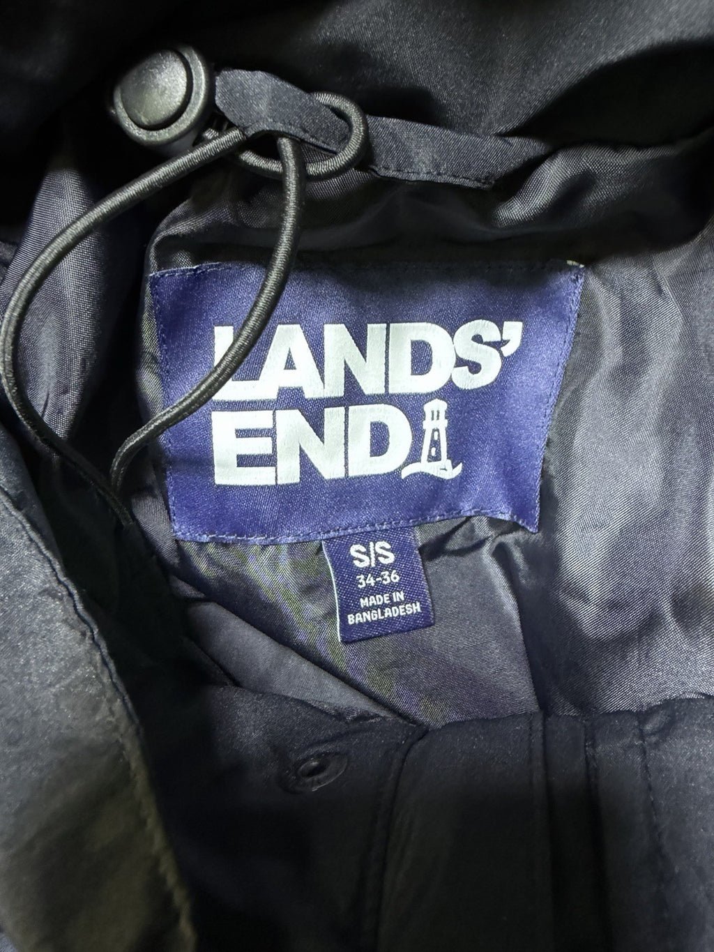 NWT Lands' End All-Weather 3-in-1 Jacket Men's Small Black Full-Zip Hooded