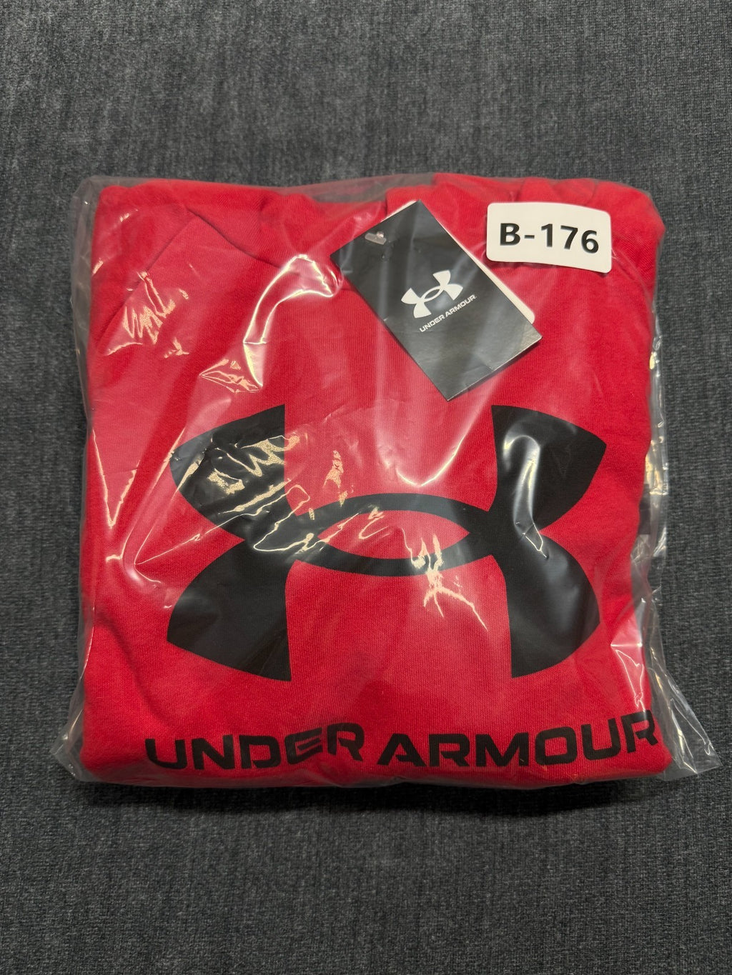 NWT Under Armour Rival Fleece Big Logo Hoodie Boys Large Racer Red Long Sleeve