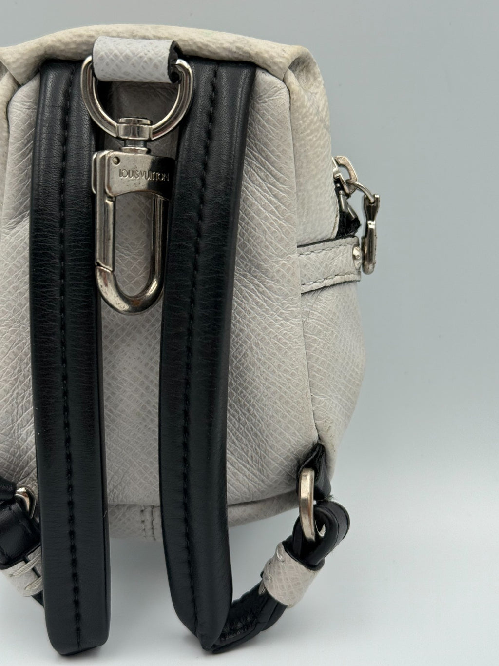 Louis Vuitton Taigarama Discovery Backpack Bag Charm White Key Holder M69318