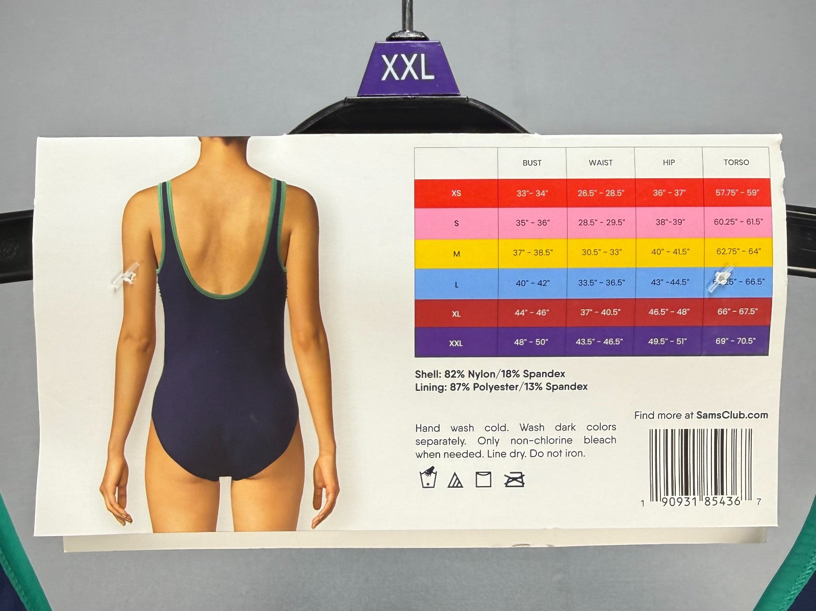 NWT Lands' End Fully Lined Scoop Neck One-Piece Swimsuit Women's 2XL Blue/Green