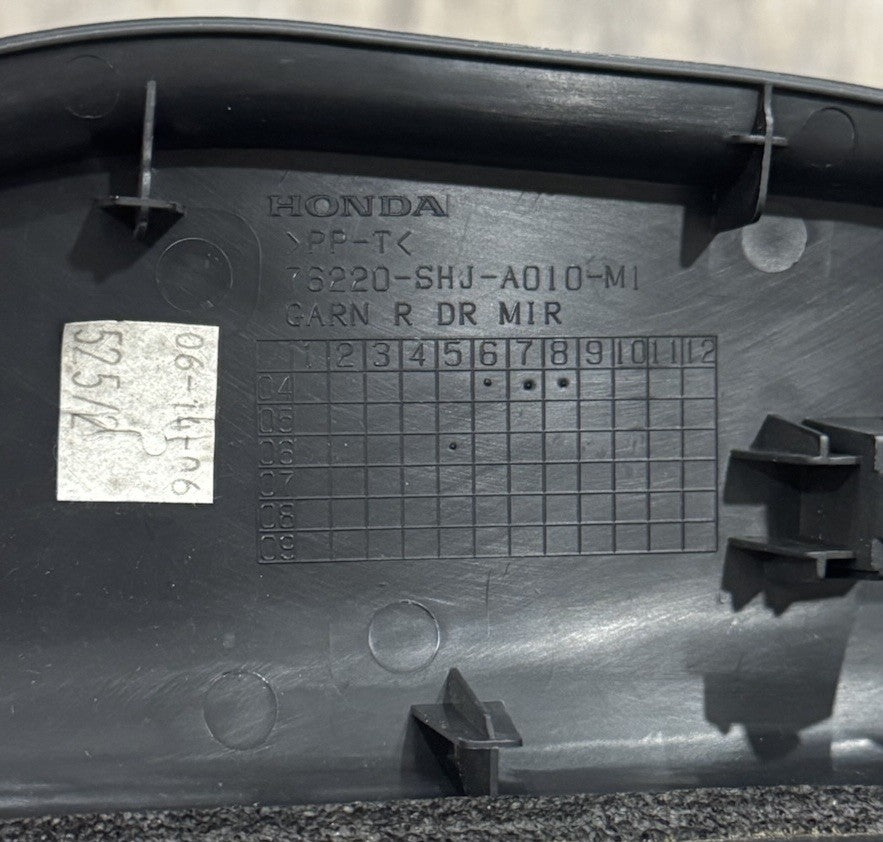 05-10 Honda Odyssey Front Right Inner Side Mirror Cover Trim 76220-SHJ-A010 OEM