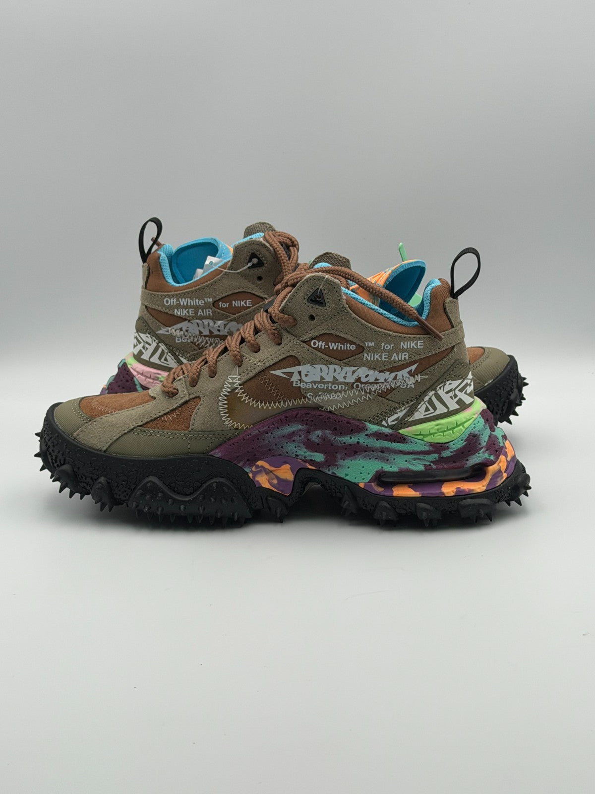 Off-White X Nike Air Terra Forma Sneakers Men's 6 Archaed Brown Green DQ1615-200