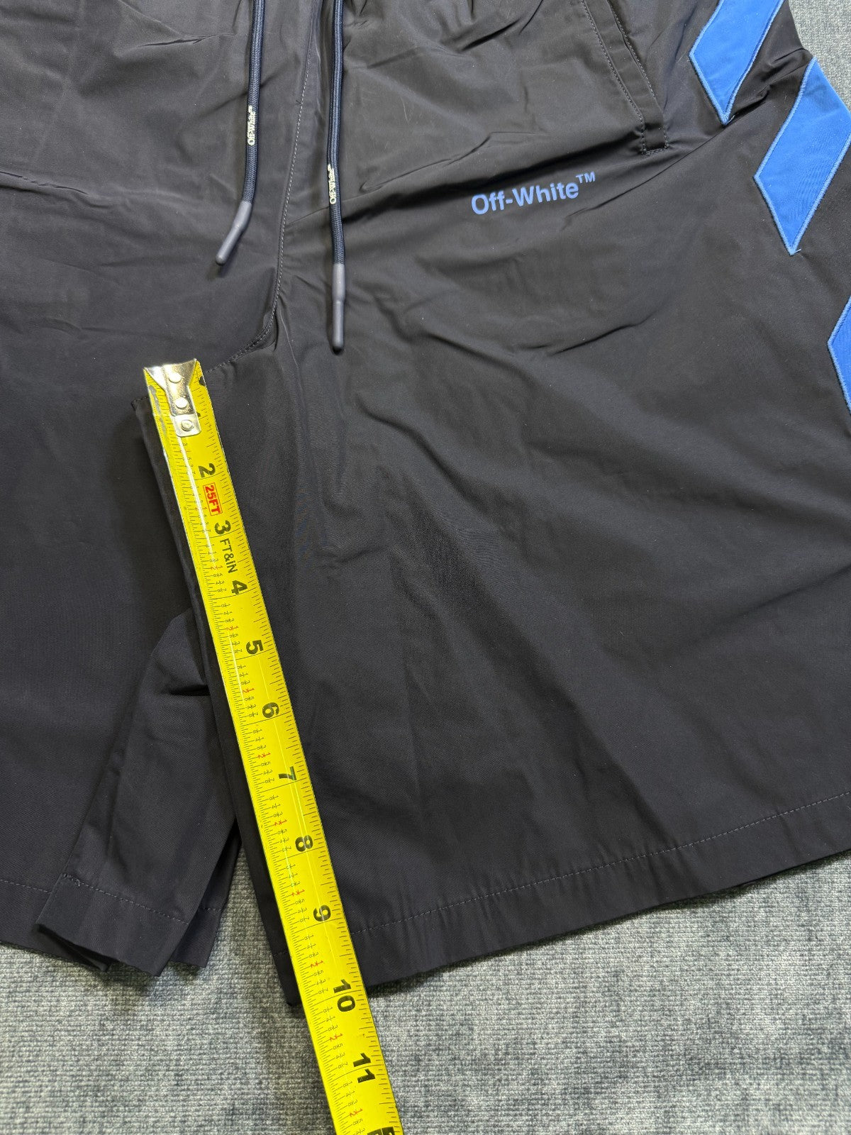NEW Off-White Diagonal Outline Track Shorts Men's Small Black Logo Drawstring