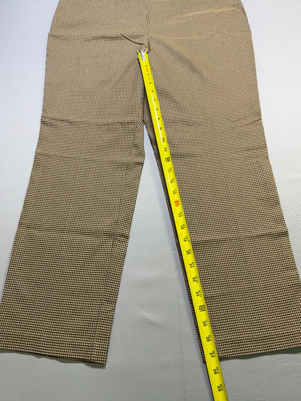 NWT Rafaella Houndstooth Pattern Stretch Pants Women's 18 Rich Khaki City Preppy