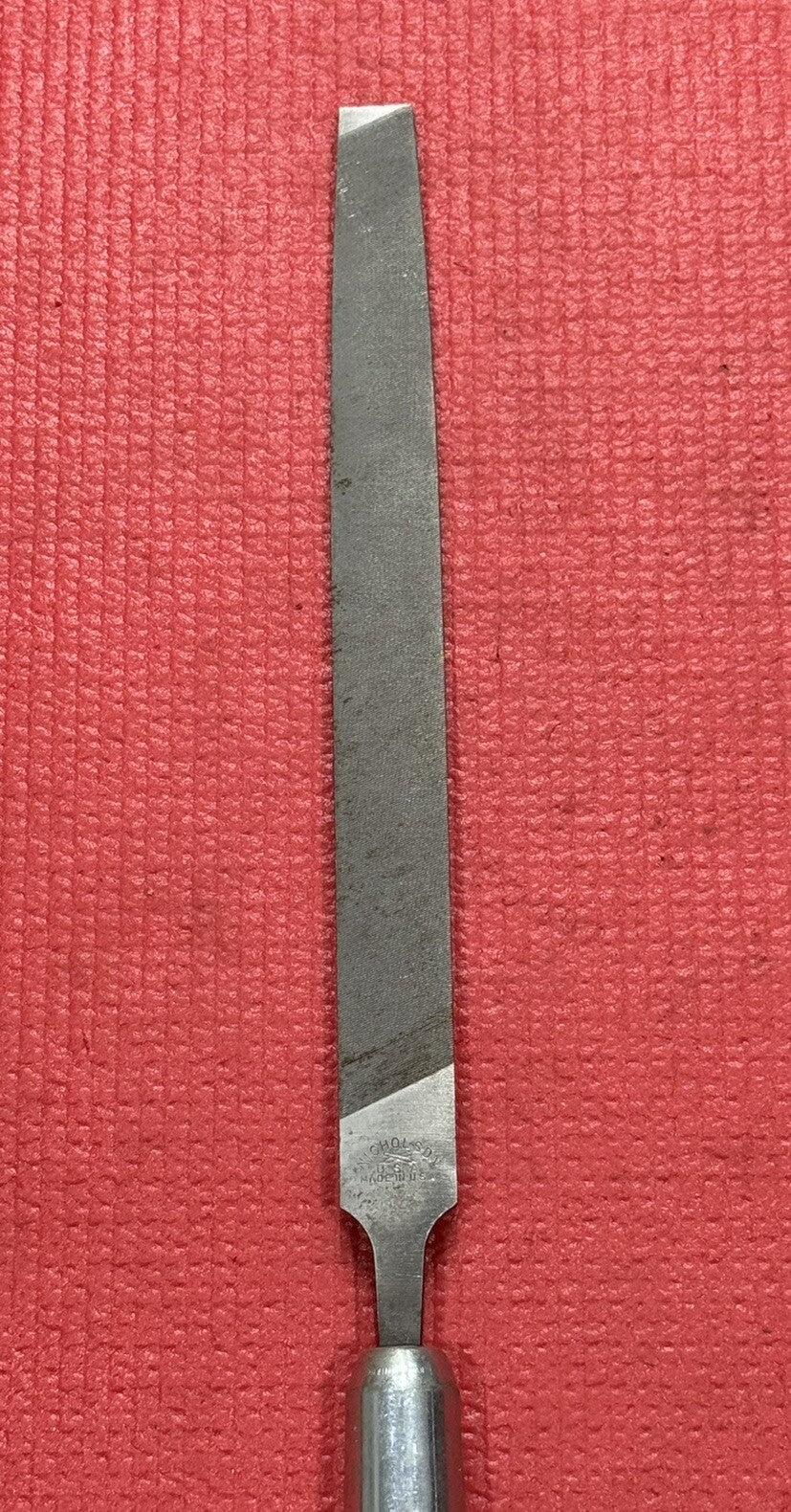 Vintage RARE Nicholson 13.5" Mill Smooth File Made in USA w/ Lutz #2 Wood Handle