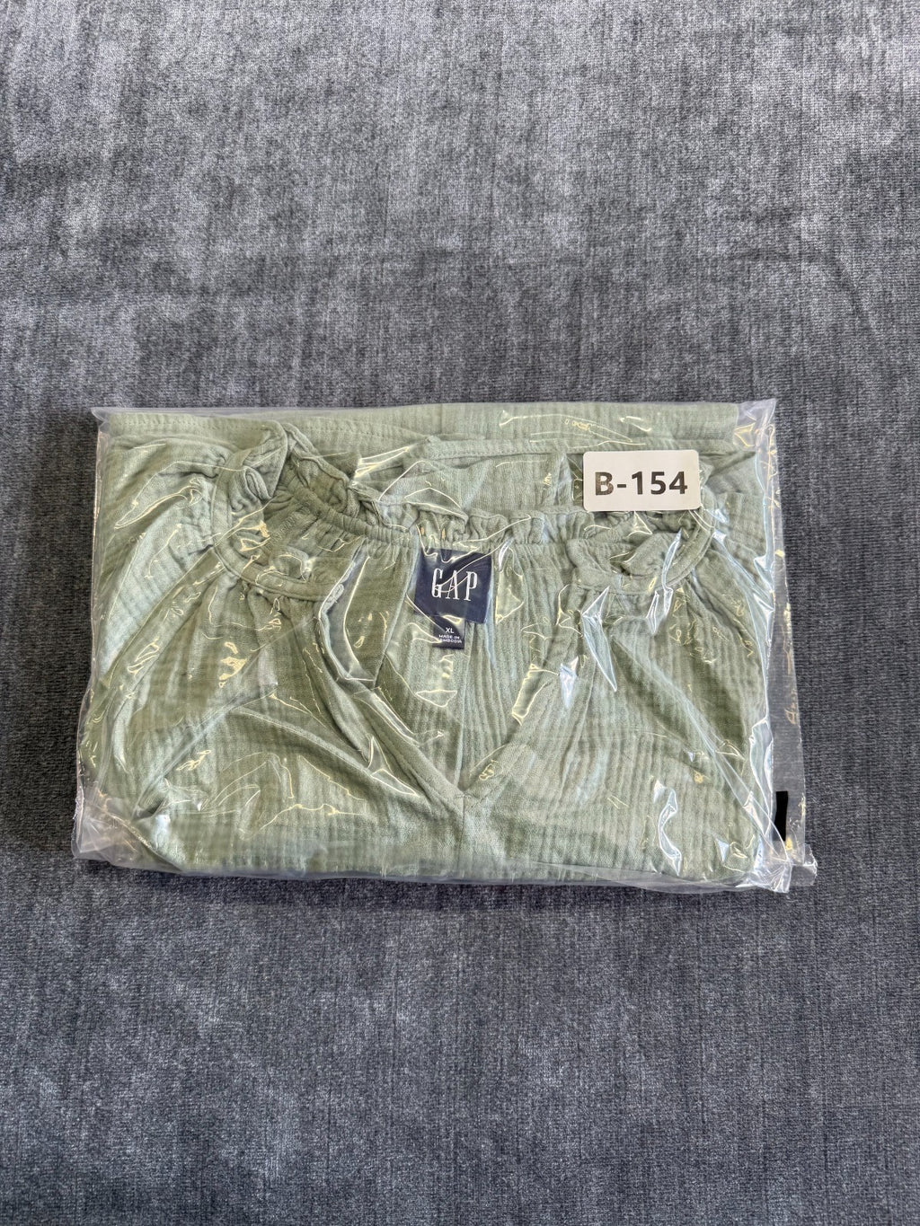Gap Maternity Split Neck Swing Dress Women XL Green Short-Sleeve Ruffled Collar