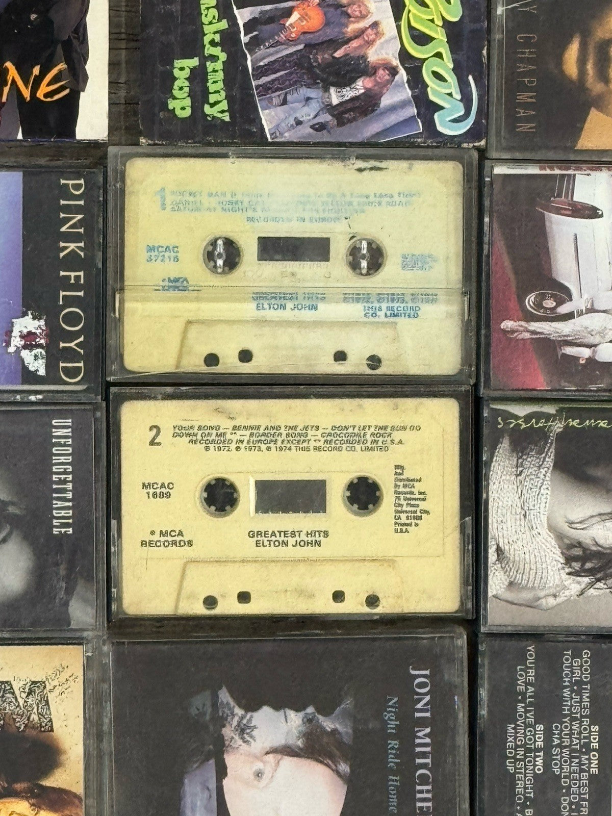 Cassette Tape Lot Of 34 Pop, R&B ,Rock" W/Carrying Case 1970’s 1980's 1990's
