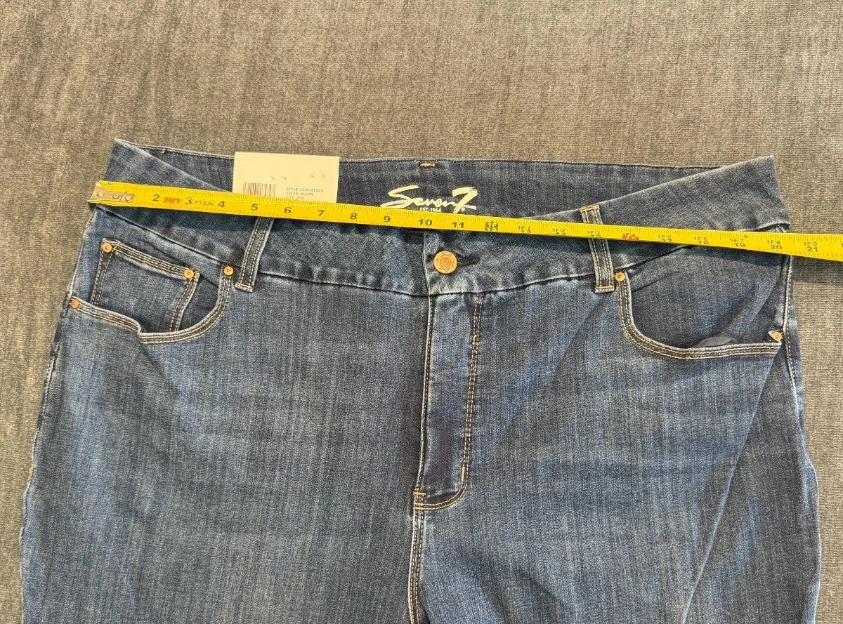 NWT Seven 7 Tummyless High Rise Skinny Jeans Women's 20W Blue Denim Medium Wash