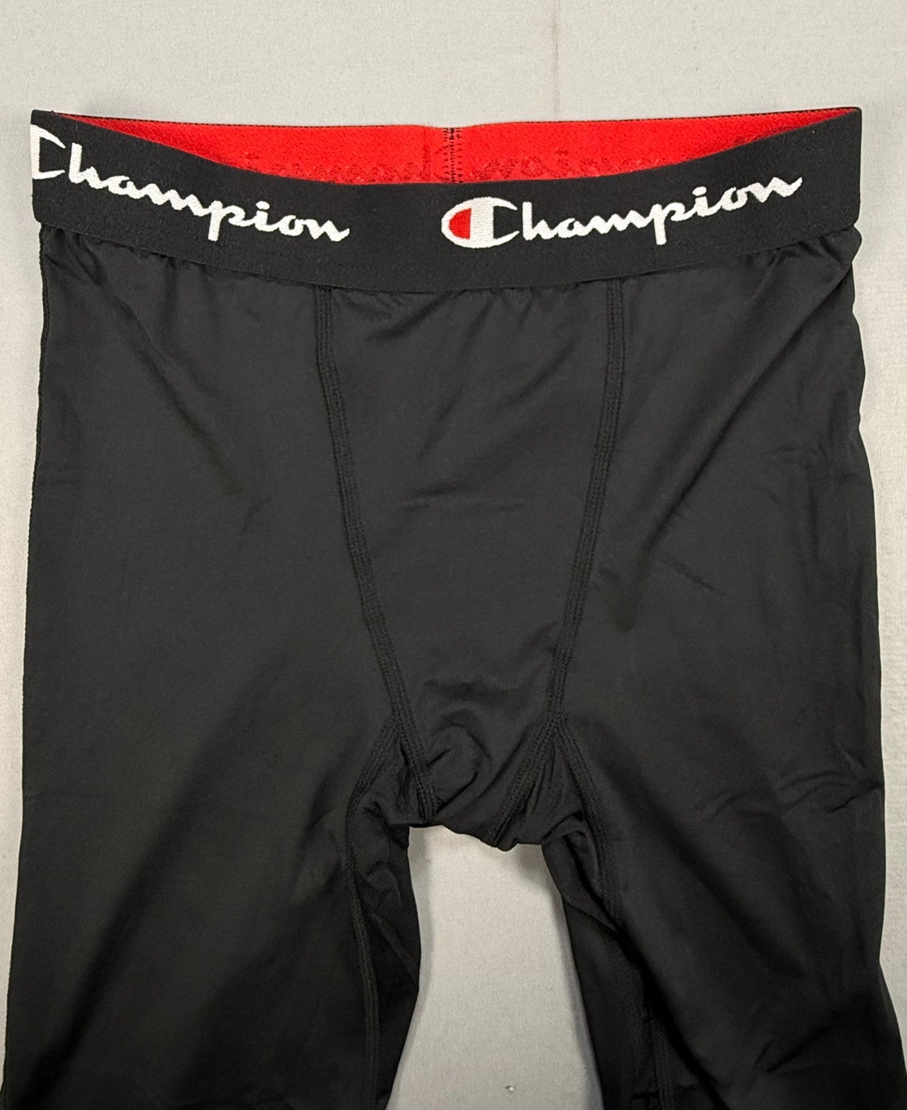 Champion Compression Leggings Men's XL Black Logo Waistband Stretch Athleisure