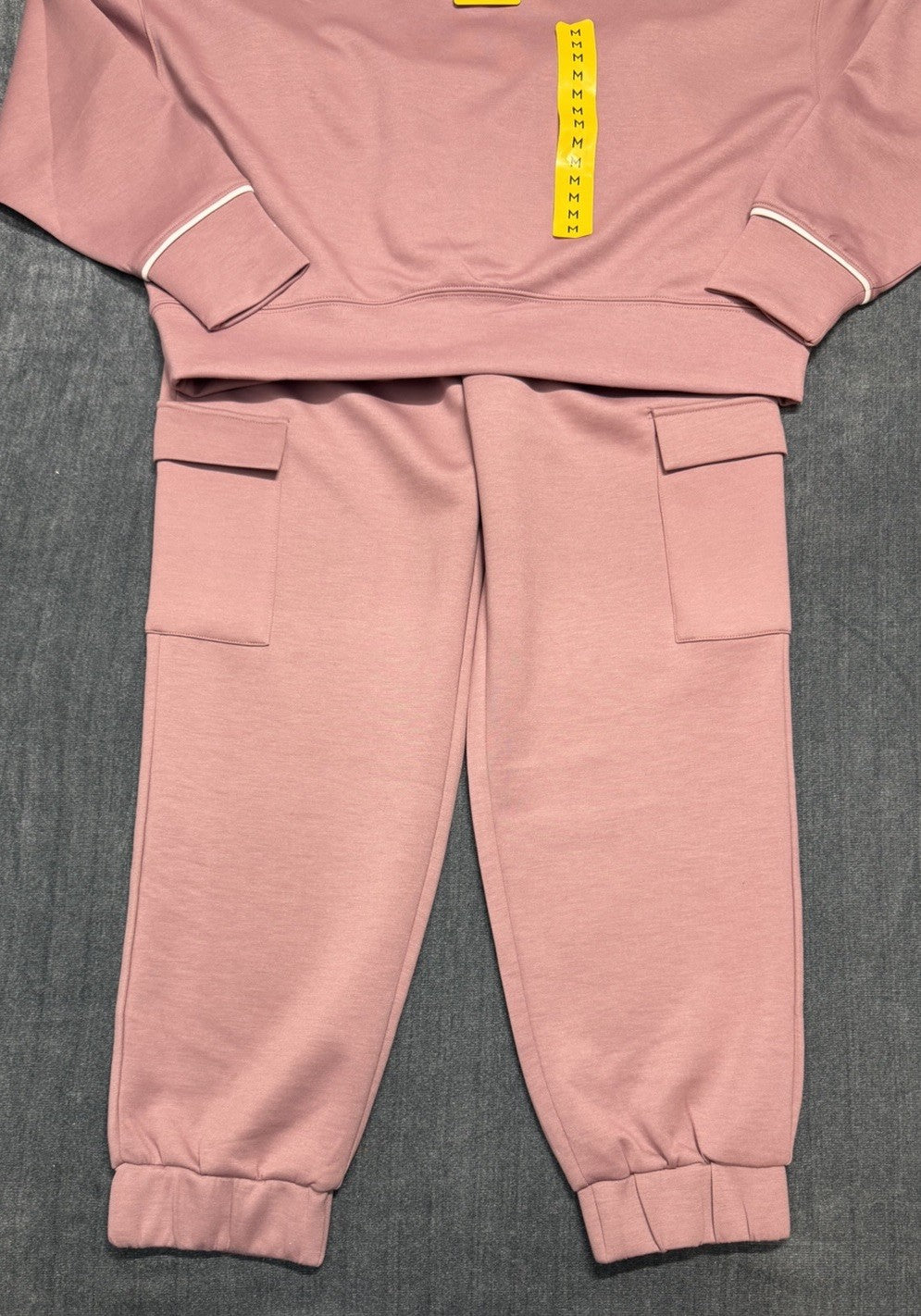 Express V Neck Pullover and Cargo Jogger Set Pink Women's Size Medium | NEW